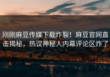 刚刚麻豆传媒下载炸裂！麻豆官网直击揭秘，热议神秘人内幕评论区炸了
