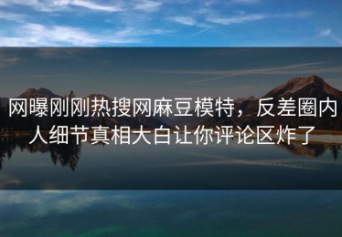 网曝刚刚热搜网麻豆模特，反差圈内人细节真相大白让你评论区炸了