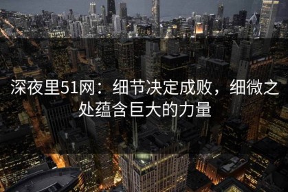 深夜里51网：细节决定成败，细微之处蕴含巨大的力量