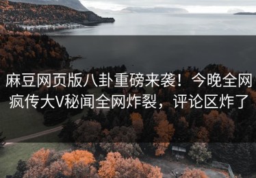 麻豆网页版八卦重磅来袭！今晚全网疯传大V秘闻全网炸裂，评论区炸了