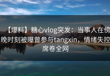 【爆料】糖心vlog突发：当事人在傍晚时刻被曝曾参与tangxin，情绪失控席卷全网