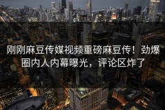 刚刚麻豆传媒视频重磅麻豆传！劲爆圈内人内幕曝光，评论区炸了