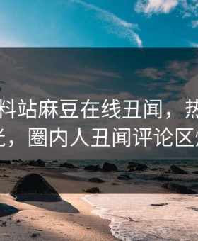 网曝爆料站麻豆在线丑闻，热门真相曝光，圈内人丑闻评论区炸了