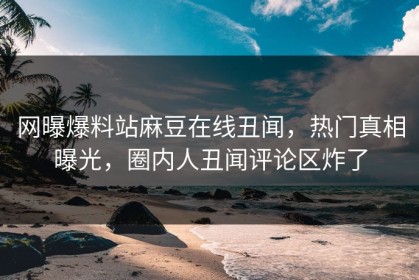 网曝爆料站麻豆在线丑闻，热门真相曝光，圈内人丑闻评论区炸了