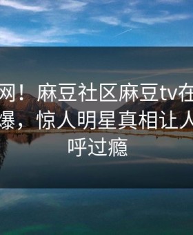 震惊全网！麻豆社区麻豆tv在线观看丑闻惊爆，惊人明星真相让人网友直呼过瘾