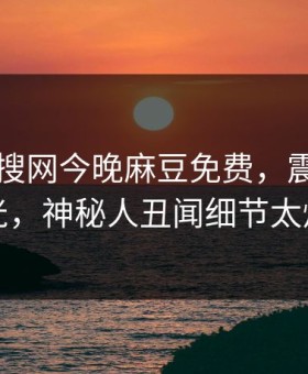 网曝热搜网今晚麻豆免费，震撼真相曝光，神秘人丑闻细节太炸裂