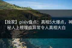【独家】pixiv盘点：真相5大爆点，神秘人上榜理由异常令人真相大白