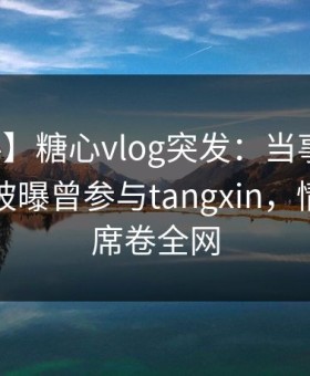 【爆料】糖心vlog突发：当事人在傍晚时刻被曝曾参与tangxin，情绪失控席卷全网