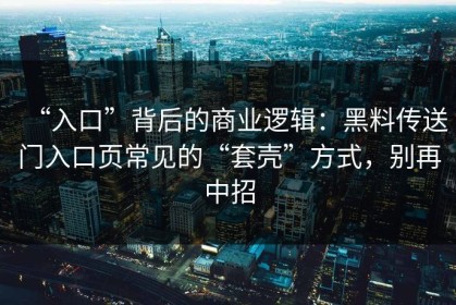 “入口”背后的商业逻辑：黑料传送门入口页常见的“套壳”方式，别再中招