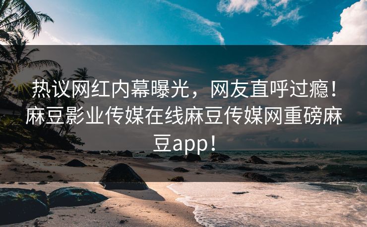 热议网红内幕曝光，网友直呼过瘾！麻豆影业传媒在线麻豆传媒网重磅麻豆app！