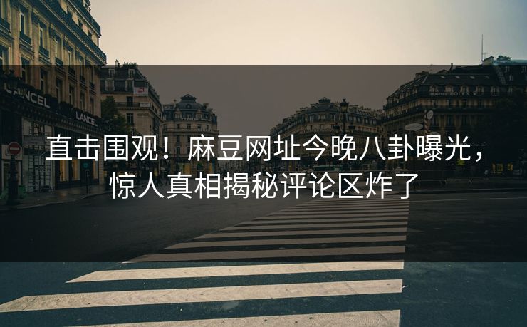 直击围观！麻豆网址今晚八卦曝光，惊人真相揭秘评论区炸了