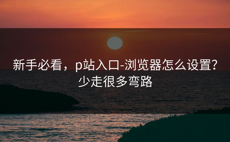新手必看，p站入口-浏览器怎么设置？少走很多弯路